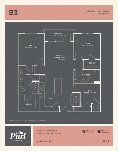 a floor plan for a 555 sq ft apartment